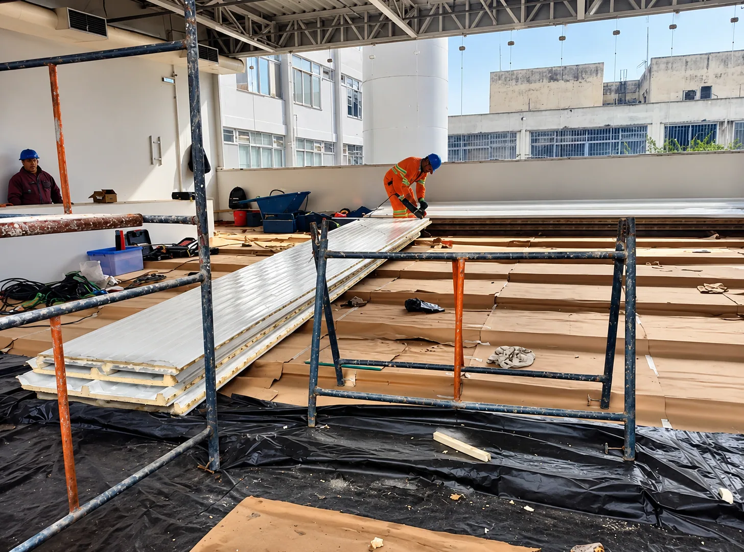 Revisão de telhado e calhas na cobertura de condomínio em Balneário Camboriú
